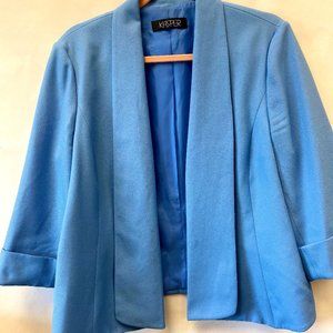Kasper Open Front Blazer - Pacific Blue